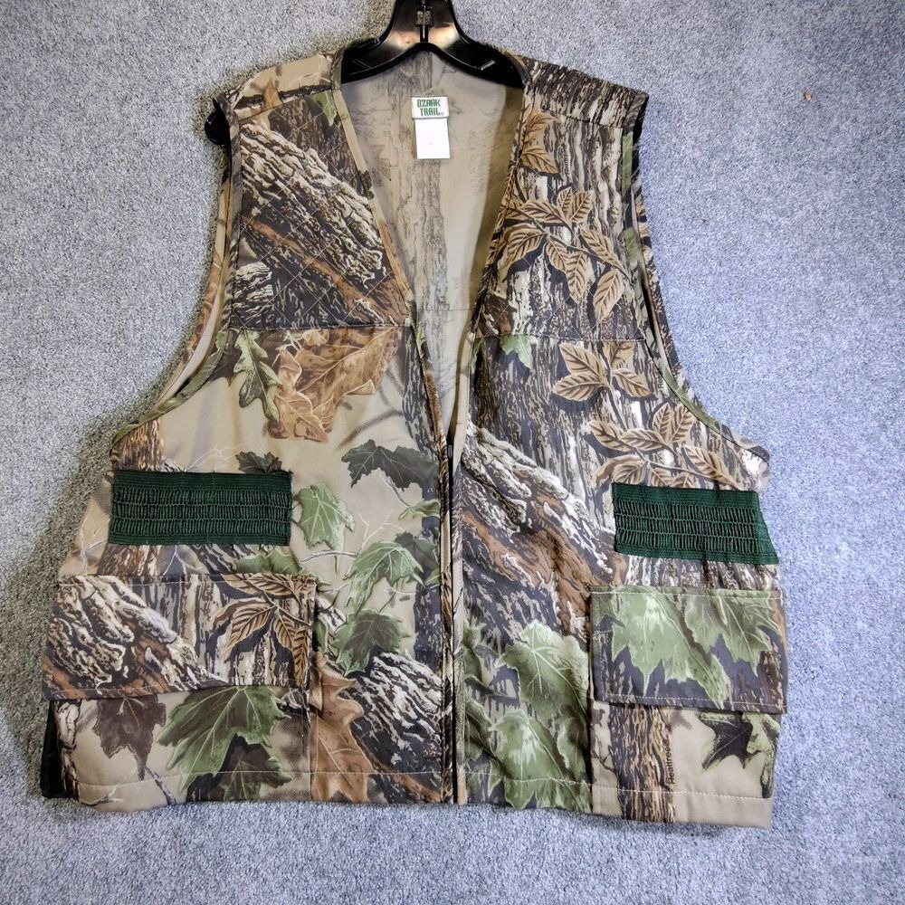 Ozark Trail Camouflage Hunting Vest with Game Pouch Green Side XL Shotgun Pocket